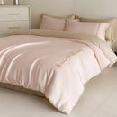 GobekUsa Cotton Solid Color Bedding Set, Premium Quality Embroidery Quilt Cover, Single Bed.