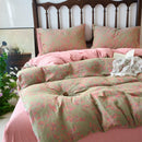 GobekUsa 100% Cotton Double-Layer Floral Jacquard Duvet Cover Set