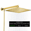 GobekUsa Bright Chrome 8" Shower Head with 15" Arm and 59" Hose - Wall Mounted Rainfall