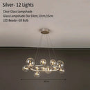 GobekUsa Glass Chandelier Lamp Kitchen Island Hanging Light Black Gold Silver G9 LED
