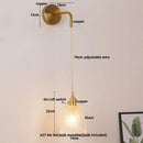 GobekUsa Clear Glass LED Wall Lamp Pull Chain Switch Modern Luxury Home Decor