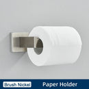 GobekUsa Black Stainless Steel Bathroom Accessories Set: Towel Bar, Paper Holder, Hook & Bath Rack