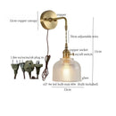 GobekUsa Brass Glass LED Wall Sconce Light for Living Room, Bedroom, Bathroom