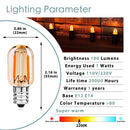 GobekUsa Amber Glass Dimmable LED Filament Bulb E12 E14 Base T22G 1W 2200K