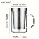 GobekUsa 477ML Glass Tea Infuser Mug | Borosilicate Glass with Stainless Steel Infuser