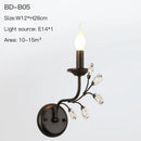 GobekUsa Crystal Chandelier: Modern Black E14 Candle Pendent Lamp for Living Room