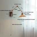 GobekUsa Ceramic LED Wall Light Rotatable Walnut Bedside Lamp