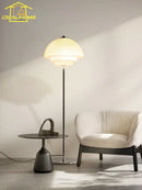GobekUsa Cream Glass Bauhaus Floor Lamp LED E27 Minimalist UFO Style