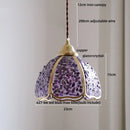 GobekUsa Crystal Glass LED Pendant: Tiffany Style Hanging Light for Living Room