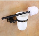 GobekUsa Aluminum Carved Toilet Brush Holder Set