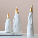 GobekUsa Ceramic Santa Claus Figurines Set for Christmas Home Decor