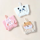 GobekUsa Cartoon Animal Hand Towel: Soft & Absorbent Coral Velvet Cloth for Home & Kitchen