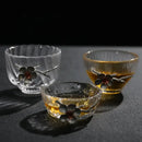 GobekUsa Carved Tin Glass Tea Cup Set - Heat Resistant, Puer Chinese, Elegant Design