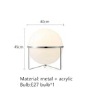 GobekUsa Garrault LED Chrome Metal Ball Floor Lamp with White Acrylic Shade