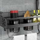 GobekUsa Double-Layer Kitchen Organizer Wall Spice Storage Rack