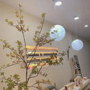 3D-Printed Moon Pendant Light in White Polymer