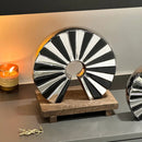 GobekUsa Geometric Ceramic Fan Ornament Sculpture for Home Decor