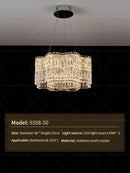 GobekUsa Crystal Luxe Chandelier for Modern Living Room, High-End Restaurant Light