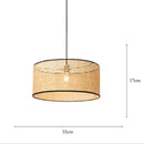 GobekUsa Bamboo Core Rattan Chandelier LED Suspension Lamp for Home Decor Lighting