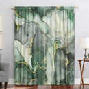 GobekUsa Green Marble Rod Pocket Curtains for Home Decoration