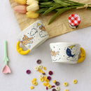 GobekUsa Bear Moon Ceramic Mug: Cute Hand Painted Coffee Cup for Kitchen Drinkware