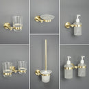 GobekUsa Brushed Gold Bathroom Pendant Set: Toilet Brush Holder, Paper Holder, Towel Bar & More