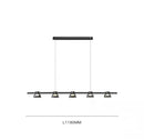 GobekUsa Black Strip Chandelier: Modern Nordic LED Lighting for Office, Restaurant, Living Room