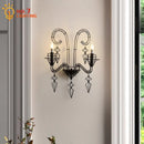 GobekUsa Iron Art Candle Wall Lamp LED E14 Black Retro Industrial Baroque.