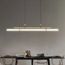GobekUsa Eden Modern Black Gold Leather Tube LED Pendant Chandelier