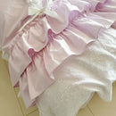 GobekUsa Korean Lace Ruffles Cotton Bedding Set - Sweet Girl Design