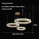 GobekUsa Gold Crystal Ring Chandelier Pendant Light, Luxury Modern Design for Home Décor
