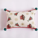 GobekUsa Christmas Jacquard Elk Snowflake Embroidered Throw Pillow Cover - Festive Home Decor