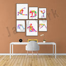 GobekUsa Dance King Yoga Print Women Dance Asana Pose Zen Pilates Art Deco Gift