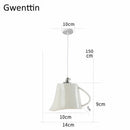 GobekUsa Ceramic LED Pendant Lights: Nordic Teapot Design for Modern Living and Kitchen.