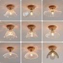 GobekUsa Glass Wood LED Ceiling Lamp for Home Lighting and Decoration