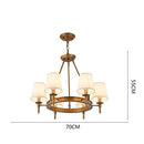 GobekUsa Country Retro Chandelier Fabric Lampshade Ceiling Pendant Light for Home Indoor Decor
