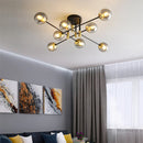 GobekUsa Glass Ball Black Chandelier - Nordic Round Dining Table Ceiling Chandelier