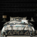 GobekUsa Luxe Brocade Jacquard Bedding Set with Egyptian Cotton & Embroidery