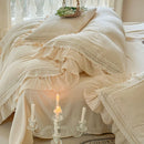 GobekUsa French Ruffles Cotton Bedding Set - Double Layer Crepe Comfort Collection