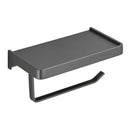 GobekUsa Aluminum Gray Bathroom Paper Roll Holder with Phone Shelf, Tissue Box Rack