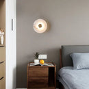 GobekUsa LED Marble Brass Wall Sconce: Modern Art Deco Round Light for Parlor & Aisle