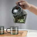 GobekUsa Glass Teapot with Wood Handle, Heat Resistant Kung Fu Tea Kettle, Transparent Teaware