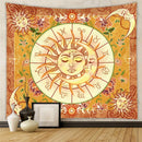 GobekUsa Astrology Chart Tarot Tapestry Wheel Sun Moon Tree Mushroom Wall Hanging
