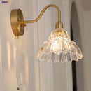 GobekUsa Brass LED Wall Sconce Clear Glass Pull Chain Switch Modern Vanity Light