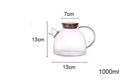 GobekUsa Glass Teapot with Infuser for Tea Brewing - 1000ml Heat Resistant Water Pot