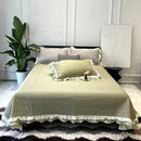 GobekUsa Lace Ruffles Quilted Bedspread Set with Pillowcases Queen Size