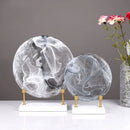 GobekUsa Glass Geometric Disk Marble Cake Craft Home Decor Figurines