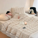 GobekUsa Cozy Faux Rabbit Plush Blanket for Autumn/Winter - Soft Milk Velvet Nap Blanket