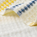 GobekUsa Cotton Bath Towel - Soft Absorbent Honeycomb Stripe Design, 70x140cm