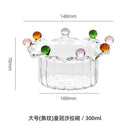 GobekUsa Clear Glass Fruit Bowl Plate Snack Dish Cake Dessert Cup Large Capacity